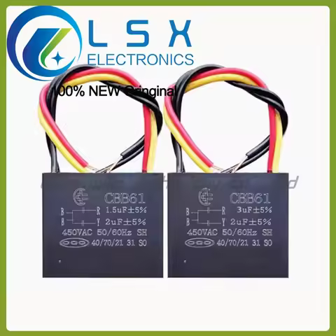 CBB61 combination fan ceiling fan with lamp 1.9UF+3UF+5UF 2UF+3UF four-wire motor ceiling fan starte