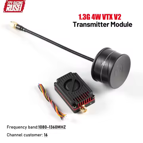RUSHFPV 1.3G 4W V2 VTX 16CH Image Transmission Switchable Video Transmitter Transmitting Module for 