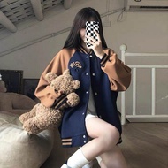 Jaket Varsity Big Say Jaket Baseball Korean Style Wanita