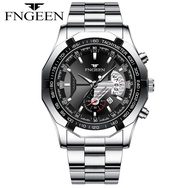 Jam Tangan Pria ORIGINAL FNGEEN S001 Luxury Stainless Steel Quartz Original Tahan Air Watch Kalende