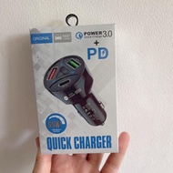 Batok Saver Pd 55W 2 USB + 1 USB Type C Plug - Type C Car Charger Head - Car Charger