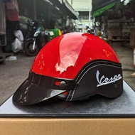 1/2 half-head helmet/helmet lined with leather with Vesspa logo embroidered in many colors to choose