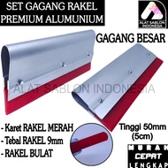 MERAH LARGE ALUMINUM SQUEEZER HANDLE SET RED RUBBER ROUND 9MM LENGTH 30CM TO 40CM