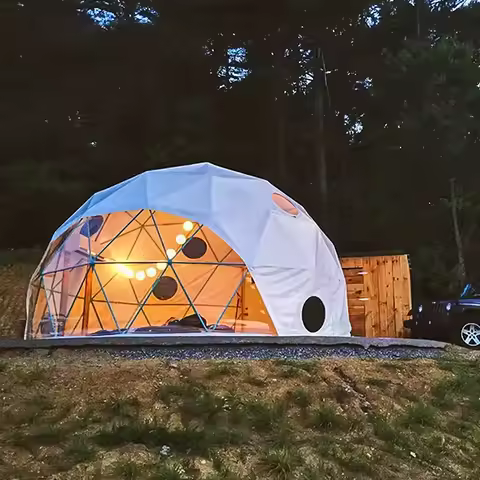 6M 7M Luxury Waterproof Geodesic Dome PVC Spherical Tent Hotel Resort for Glamping Outdoor Luxury Gl