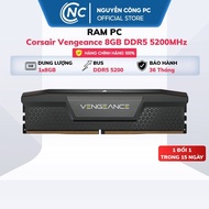 Corsair Vengeance RAM 8GB DDR5 5200MHz (1x8GB, CL40, Black, CMK8GX5M1B5200C40) -