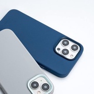 iPhone 15 系列 LinoHue液態矽膠雙色鏡頭防摔手機殼 -藍