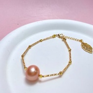 金枝玉葉 天然淡水珍珠 橘色珍珠 手鏈