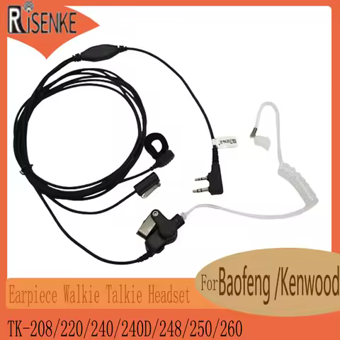 RISENKE-Walkie Talkie Earpiece for Kenwood TK-220,TK-240D,TK-248,TK-250,TK-260,TK-270G,TK-308,TK-320