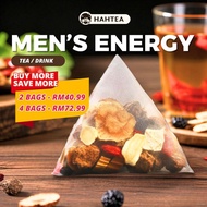 HAHTEA Men’s Energy Tea | Teh Herba Lelaki Ginseng | Boost Stamina & Vitality | Teh buah pinggang He