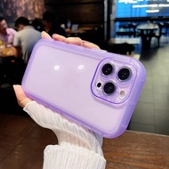 【Anti fall and anti slip】Clear Purple Airbag Strap Anti slip bread Style Round Silicone Soft Case fo