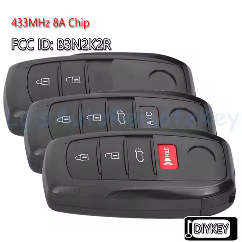 4 Buttons Smart Remote Car Key Fob 433MHz 8A Chip P4 BA for Toyota Land Cruiser 2022 2023 2024 FCC I
