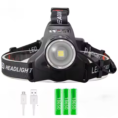 Powerful XHP70 LED Headlamp Waterproof Headlight XHP70.2 XHP50 Zoom LED Head Forehead Flashlight Pow