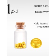 [1 Gram 999 Gold Bean] Free Bottle 1GOLD AU999 Pure Gold Bean