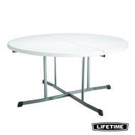 Lifetime USA 60 Inch White Round Fold-in-Half Table-Durable Space-Saving Easy Maintenance Stylish!