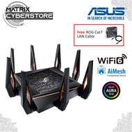 ASUS GT-AX11000 Wireless Tri-Band Gigabit Router, 2.5G Gaming Port, DFS band, WTFast, Adaptive QoS, AiMesh, WiFi 6