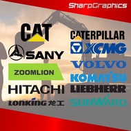 Heavy Equipment Construction Backhoe Excavator Crane Bulldozer Compactor Sticker Decals