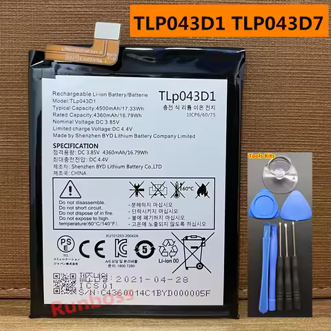 New 4500mAh TLP043D1 TLP043D7 Battery For Alcatel TCL 10 Plus 10+ T782H ,for TCL 20 Pro 5G,TCL 10 Pr