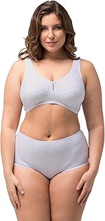 Ladies Relief Bra Non-Wired Rhinestone Pendant Cup C-G White 110, White, 46G