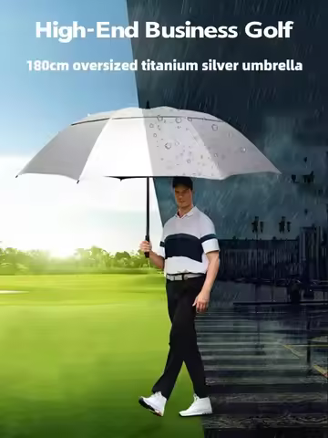 Automatic Ultra-Large Umbrella 180cm Titanium-Silver Coating Anti-Ultraviolet Sun Umbrella Large Dou