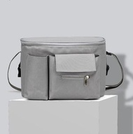 ONE - 嬰兒車掛車收納袋 x1 -灰色 多用途嬰兒車掛袋 / 汽車座椅掛袋 / 嬰兒床掛袋 / BB車掛袋 / BB床掛袋 ／側袋 放奶樽奶粉 BB車