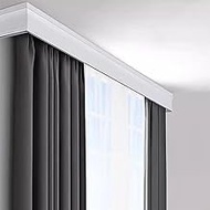 White Wall-Mounted Curtain Track - 3-In-1 Heavy-Duty Pelmet Box With Double Tracks For Bay Windows, 