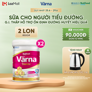 Bộ 2 Lon sữa bột Varna Diabetes Lon 850g - Ổn định đường huyết (GI thấp) - Varna