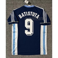 Genuine NEW 98 World Cup Argentina Away Jersey No. 9 Batistuta Short-sleeved Vintage Football Suit N