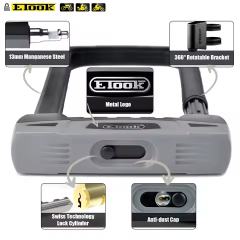 Etook Bike U-lock High End 20T Hydraulic Shear Resistant Lock Motorcycle Lock Convenient Lock Frame 