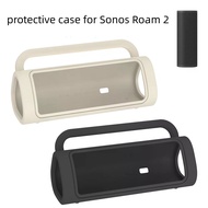 Silicone Case for Sonos Roam 2 Speaker Protective Cover with Handle Fall Resistant Light White Black