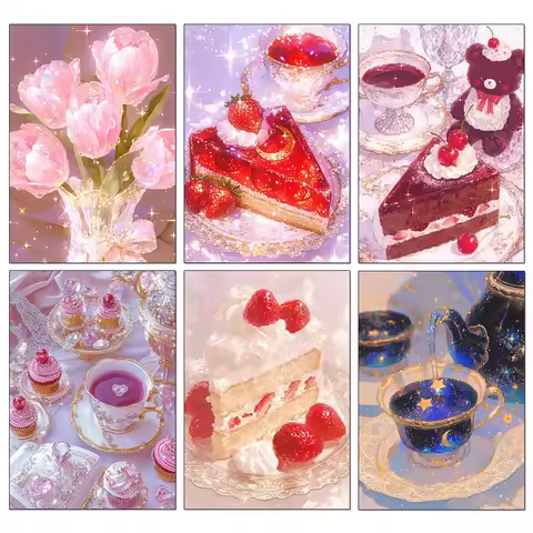 5D DIY Diamond Painting Foods Cake Full Square Round Diamond Mosaic Embroidery Cross Stitch Kits Kit
