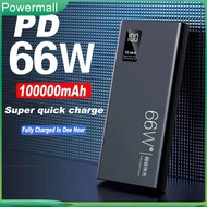 【COD】66W 100000mAh powerbank 2A Super charge powerbank vooc powerbank one plus dash/warp charge