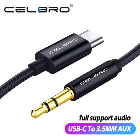 USB Type C To 3.5mm Male Headset Adapter Car Aux Audio Cable for Samsung S21 + S20 Ultra Note 20/10 