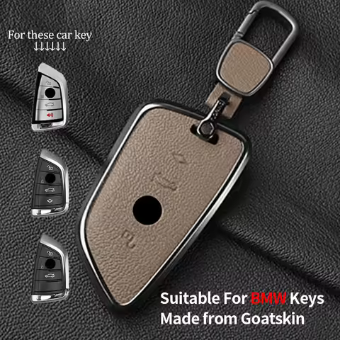 Metal and Leather Car Key Case For BMW 1 3 5 7 Series x1 x3 x5 x7 F20 F48 F15 F16 G20 G28 G22 G23 G3