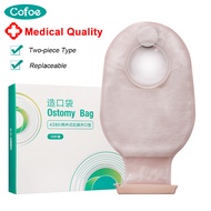 Cofoe 10pcs Reusable Two-piece System Colostomy Stoma Pouch Replaceable Ostomy Care Bag Without Ostomy film