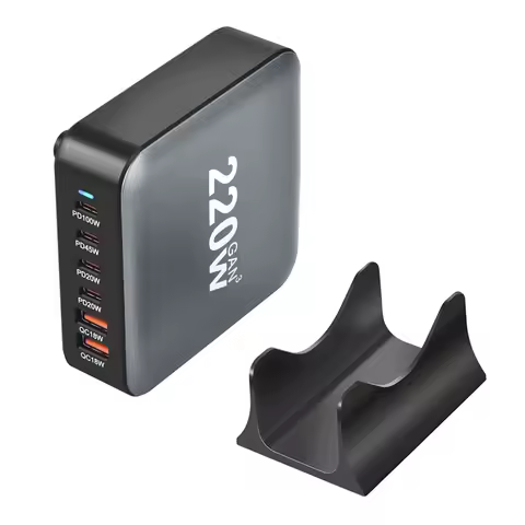 DN-New 220W Gan Desktop Charger 6-Port USB Type C PD Charger Fast Charge 3.0 Fast Charger Mobile USB