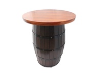 ELEGANT SOLID TIMBER HEALY BARREL DINING TABLE D 70 FOR BARS AND RESTAURANTS