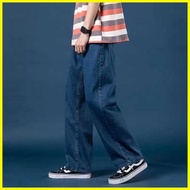 ❐ ㍿ ∏ ACHSAWAKE Korean Leg Pants Maong Jeans Pants for Men Straight Loose Baggy Pants Denim