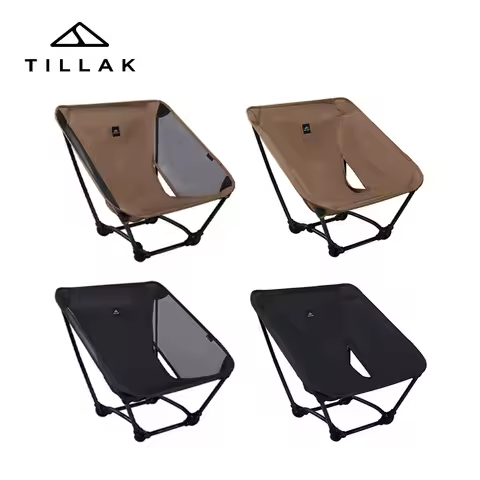 TILLAK 650g Ultralight Ground Chair 7075 Aluminum Alloy 1000D Cordura Fabric Foldable Camping Chair