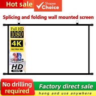 Tela de Projeção Útil 4K de alta definição Montada na Parede 152/183/213/254/305 Cm Adequada para Us