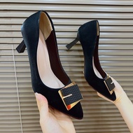 Beautiful 7P WOMEN'S HIGH HEEL SHOES WITH SQUARE CLOSE TOE WITH STONE - Caogot888