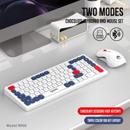Raiku R906 Wireless Keyboard Mouse Set - 2.4G/BT Scissor Keys 100 Keys Multimedia Keys