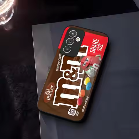 M-M&M'S-S Chocolate Phone Case Glass for Samsung Galaxy S23 S24 S21 S22 S20 Ultra Fe Plus A34 A54 A2