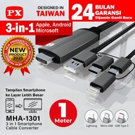Kabel HDMI Converter Anycast Dongle Miracast Mirascreen Ezcast MHL 1 Meter PX MHA-1301 - Harihari Sh