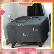 Bangku Kain Kelabu H15" L21" W21"