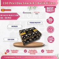 (50 Pcs) Premium Black Batik Motif R3 Cake Box - Size 14.5x10.5x7 cm