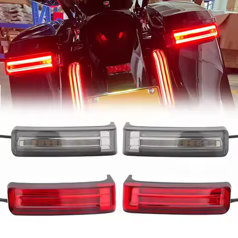 Motorcycle Turn Signals Luggage Saddlebag Rear Light Led Tail Lights Taillights For Harley Touring S