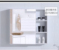 Space aluminum bathroom bathroom mirror cabinet wall-mounted with shelf cabinet toilet mirror box mi