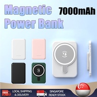 sg [Stock] 7000mAh magnetic mobile power Ultra-thin mobile wireless mini mobile power Portable batte