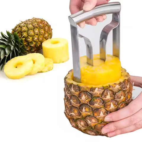 Pineapple Peeler Cutter Stainless Steel Ananas Meat Extractor Cut Corer Remover Machine Home Kitchen