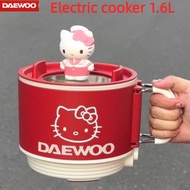 Daewoo Electric Cooker 1.6L Single Instant Noodle Pot electric cooking pot stew pot Multifunction cooking pot soup pot Dormitory Student Multifunctional One-Person Food Household Mini Small Small Small Cooking Pot hot pot chafing dish gift